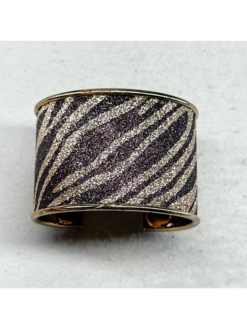 82a. Glitter Zebra Bangle Bracelet